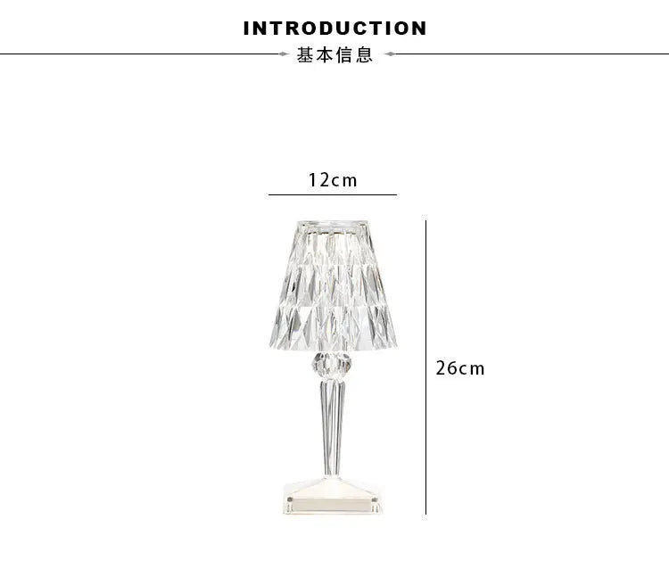 Diamond LED Night Light – USB Rechargeable Touch Acrylic Lamp
