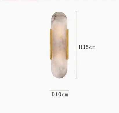 Marble LED Wall Lamp 12W – Gold & Natural Marble