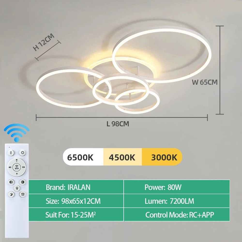Dimmable LED Ceiling Lamp – Remote Control 5 Sizes