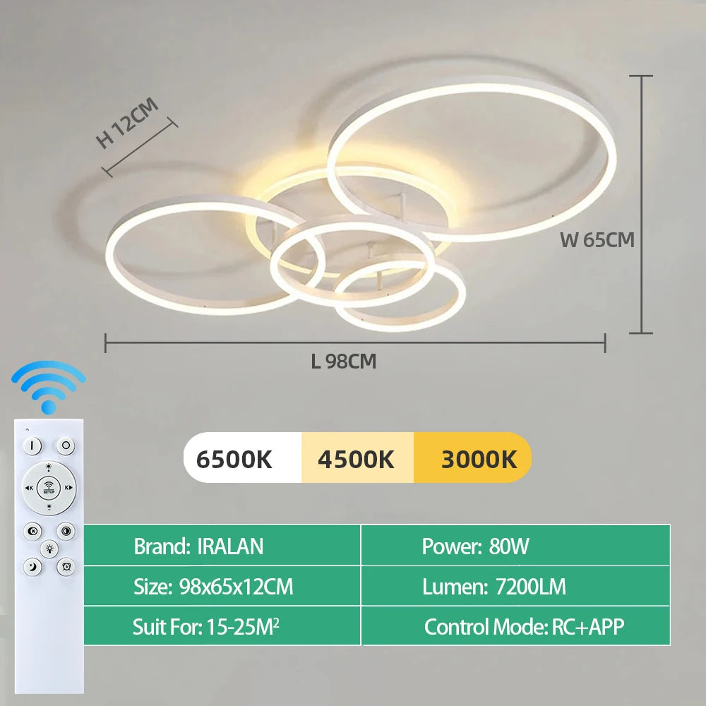 Dimmable LED Ceiling Lamp – Remote Control 5 Sizes