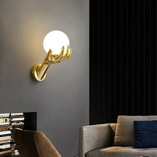Gold LED Bedside Wall Lamp – Frosted Glass
