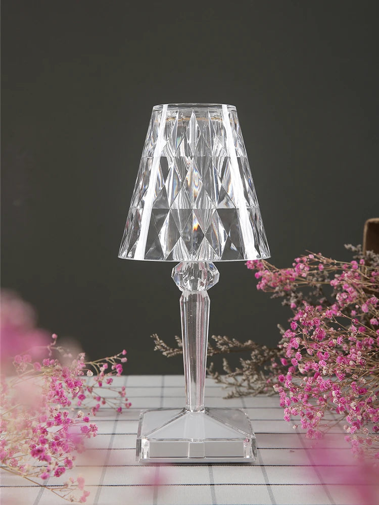 Diamond LED Night Light – USB Rechargeable Touch Acrylic Lamp