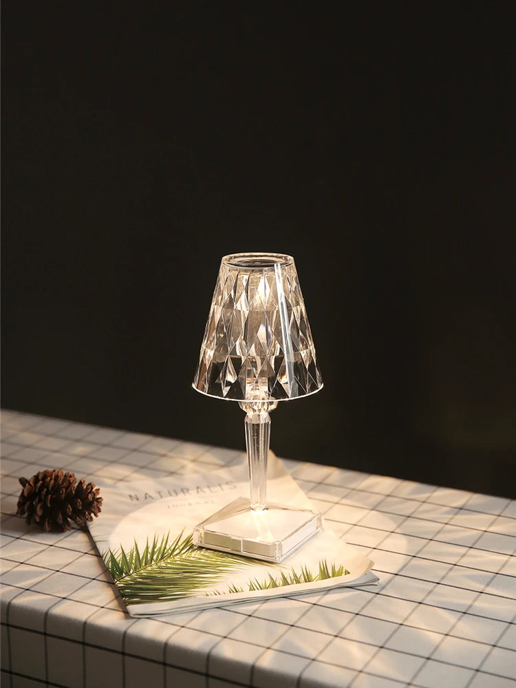 Diamond LED Night Light – USB Rechargeable Touch Acrylic Lamp