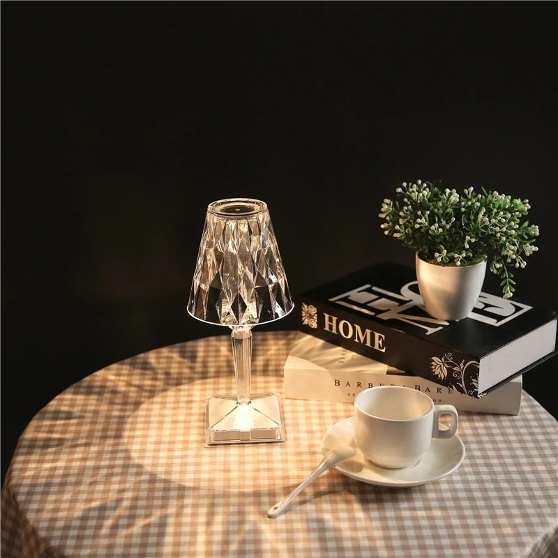 Diamond LED Night Light – USB Rechargeable Touch Acrylic Lamp