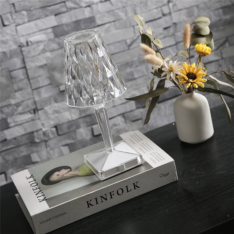 Diamond LED Night Light – USB Rechargeable Touch Acrylic Lamp