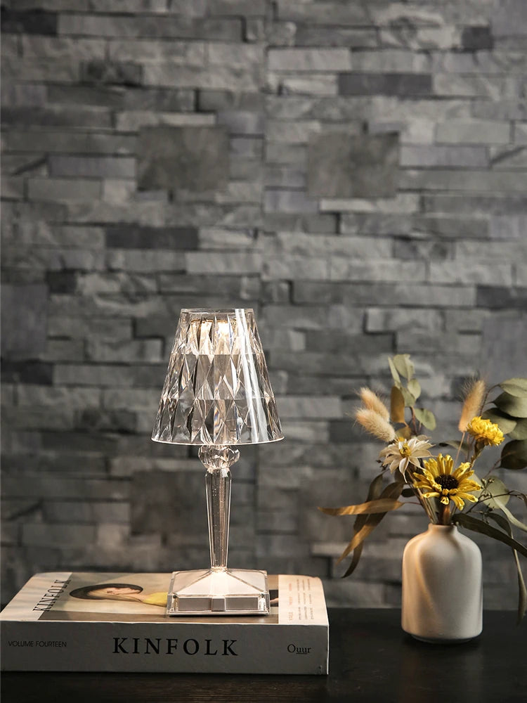 Diamond LED Night Light – USB Rechargeable Touch Acrylic Lamp