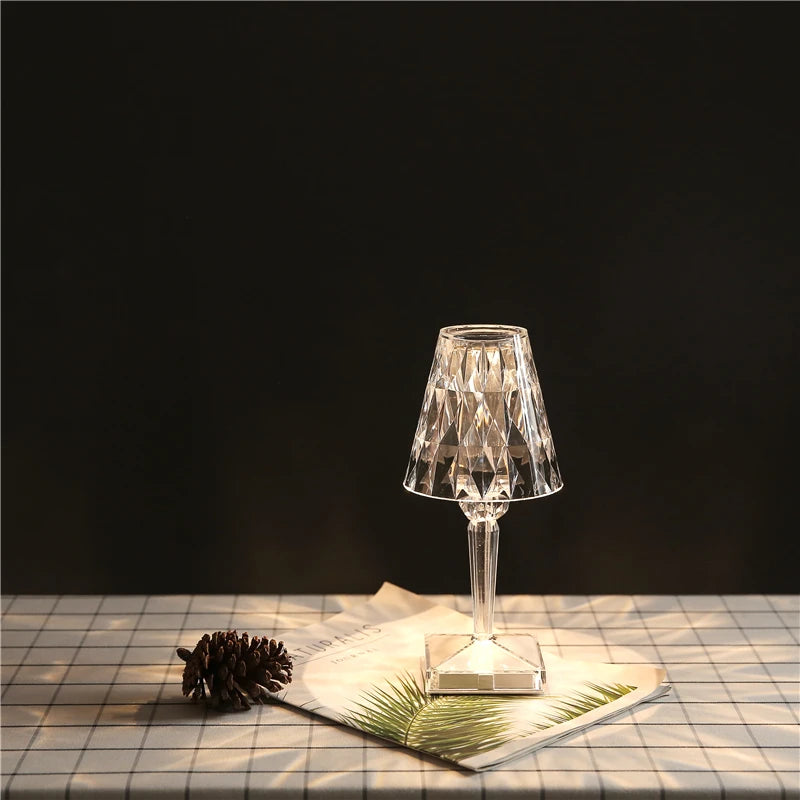 Diamond LED Night Light – USB Rechargeable Touch Acrylic Lamp