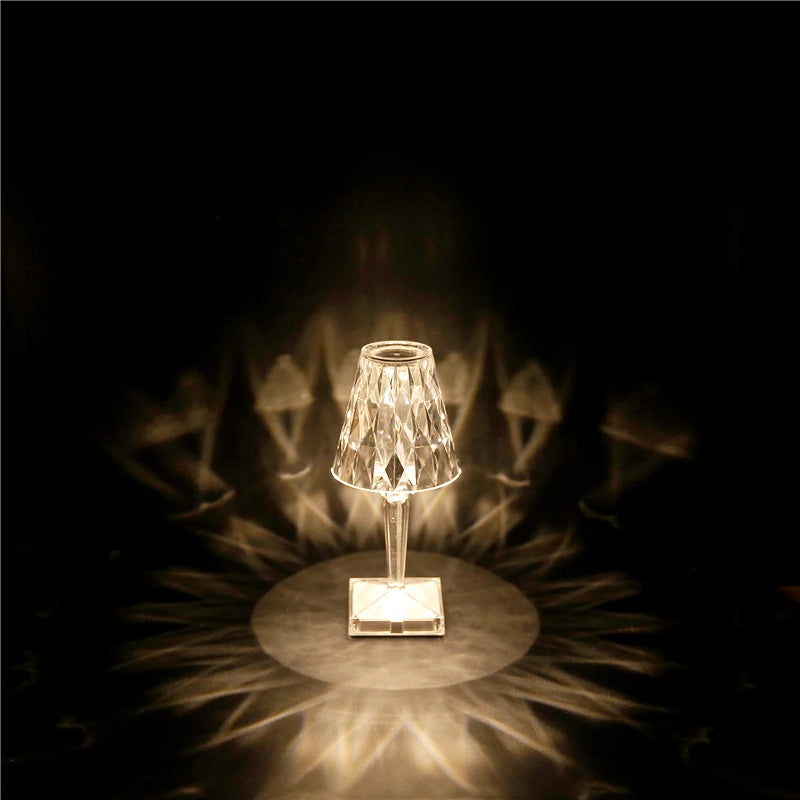 Diamond LED Night Light – USB Rechargeable Touch Acrylic Lamp