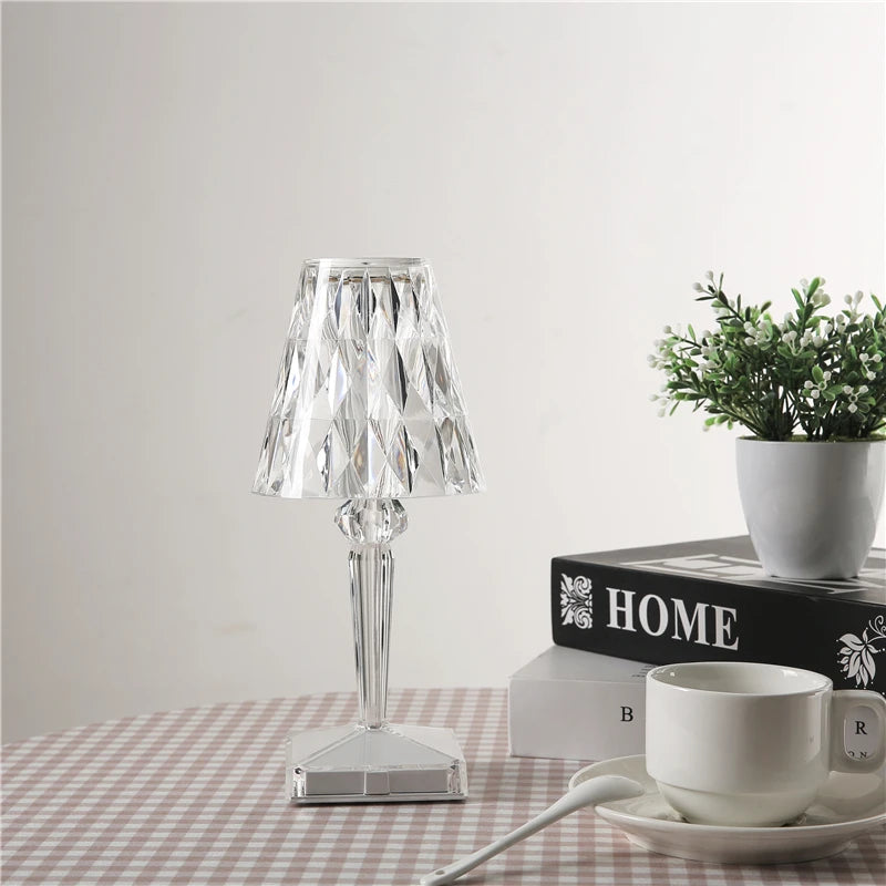Diamond LED Night Light – USB Rechargeable Touch Acrylic Lamp