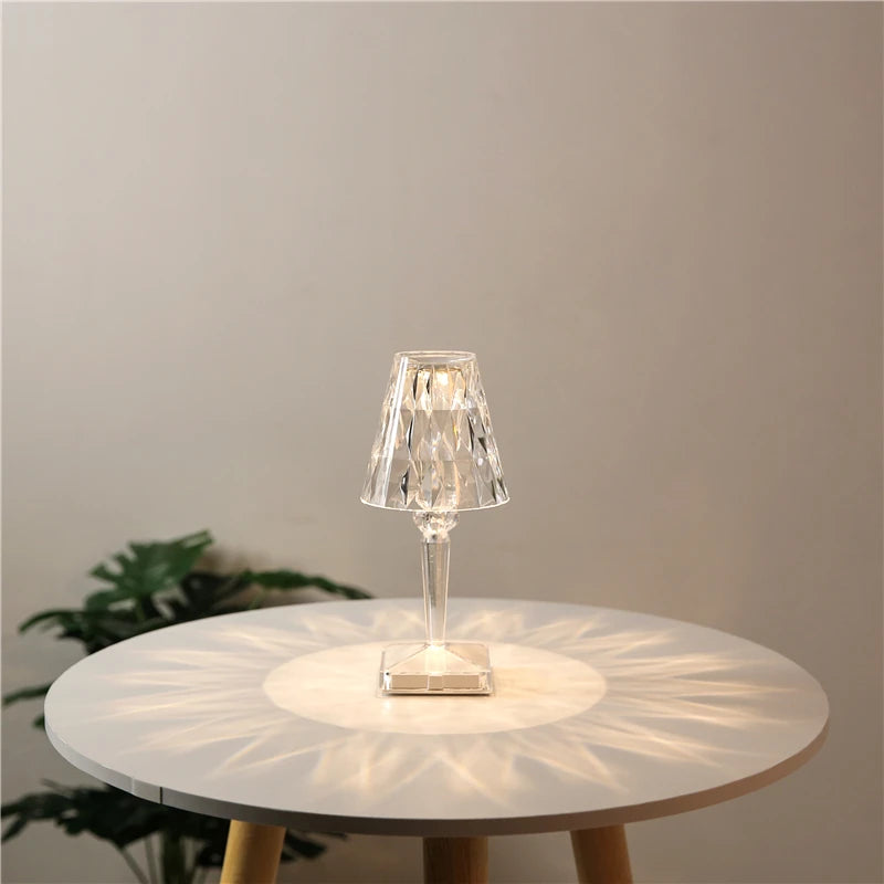 Diamond LED Night Light – USB Rechargeable Touch Acrylic Lamp