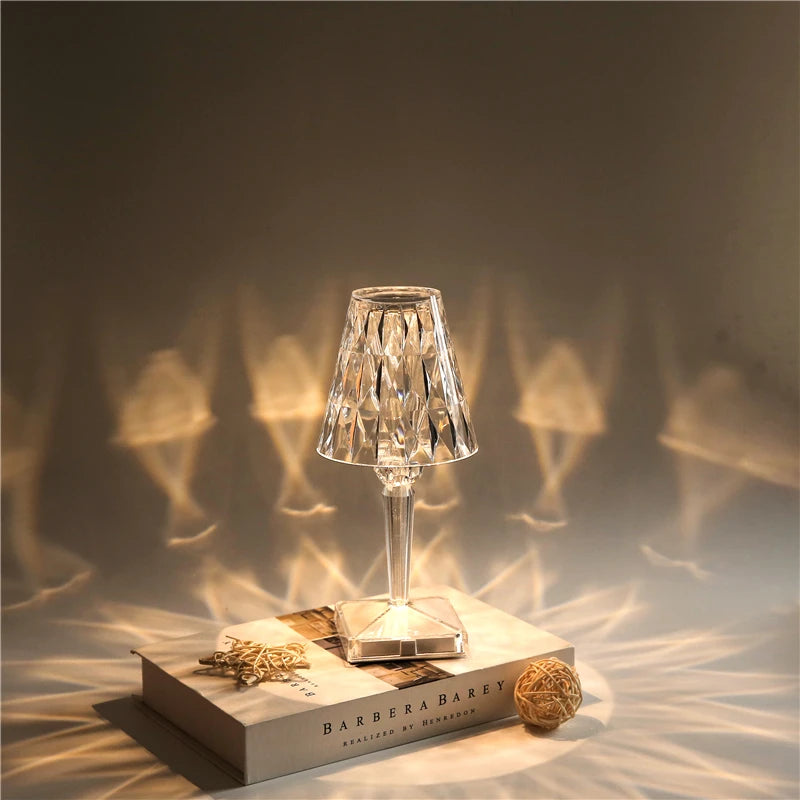Diamond LED Night Light – USB Rechargeable Touch Acrylic Lamp