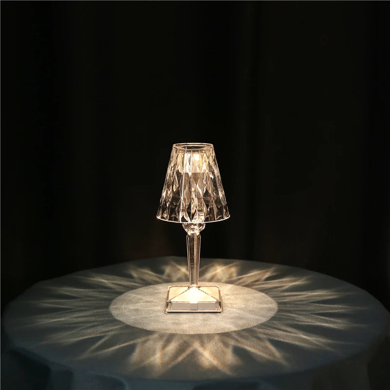 Diamond LED Night Light – USB Rechargeable Touch Acrylic Lamp