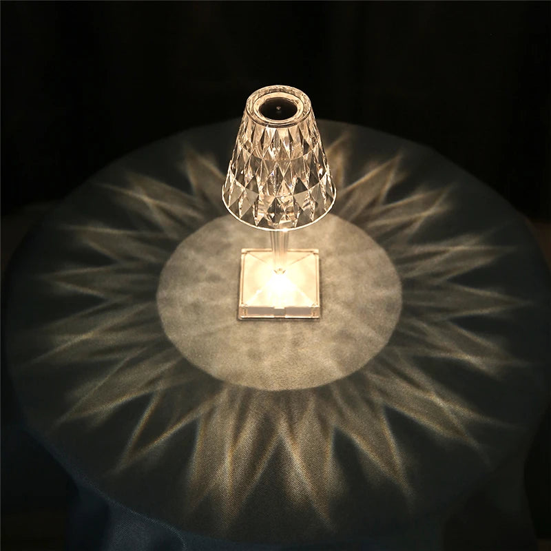 Diamond LED Night Light – USB Rechargeable Touch Acrylic Lamp