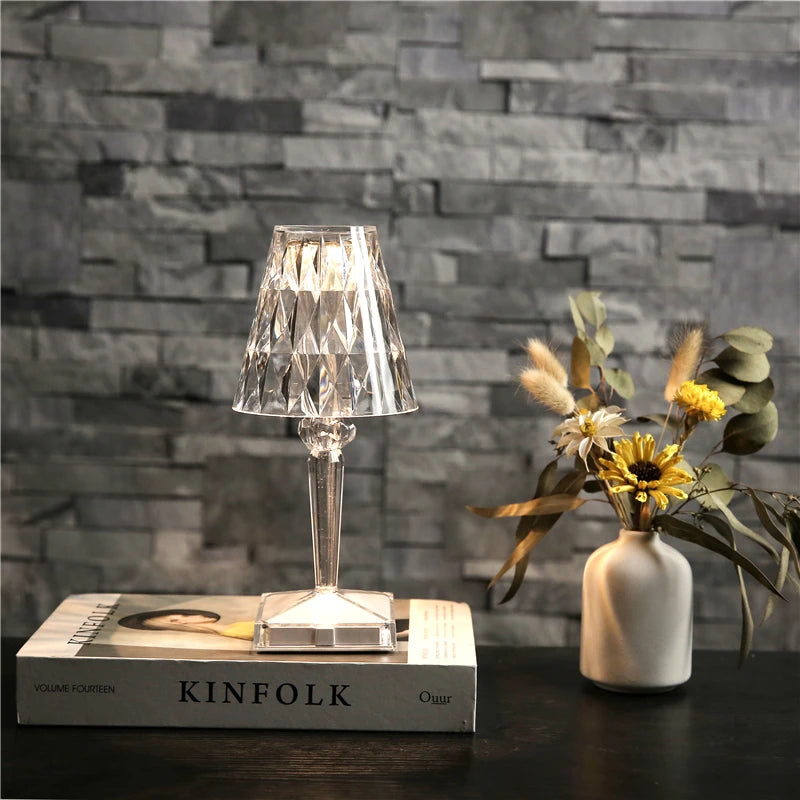 Diamond LED Night Light – USB Rechargeable Touch Acrylic Lamp