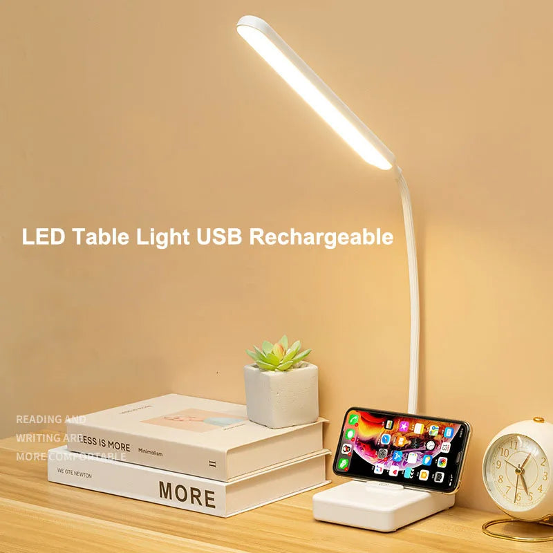 Foldable LED Desk Lamp – 3-Level Dimmable USB Rechargeable