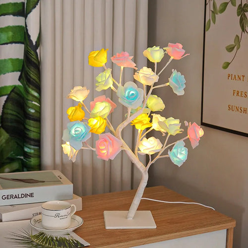 LED Rose Tree Night Light – USB Girls Bedroom Party Decor