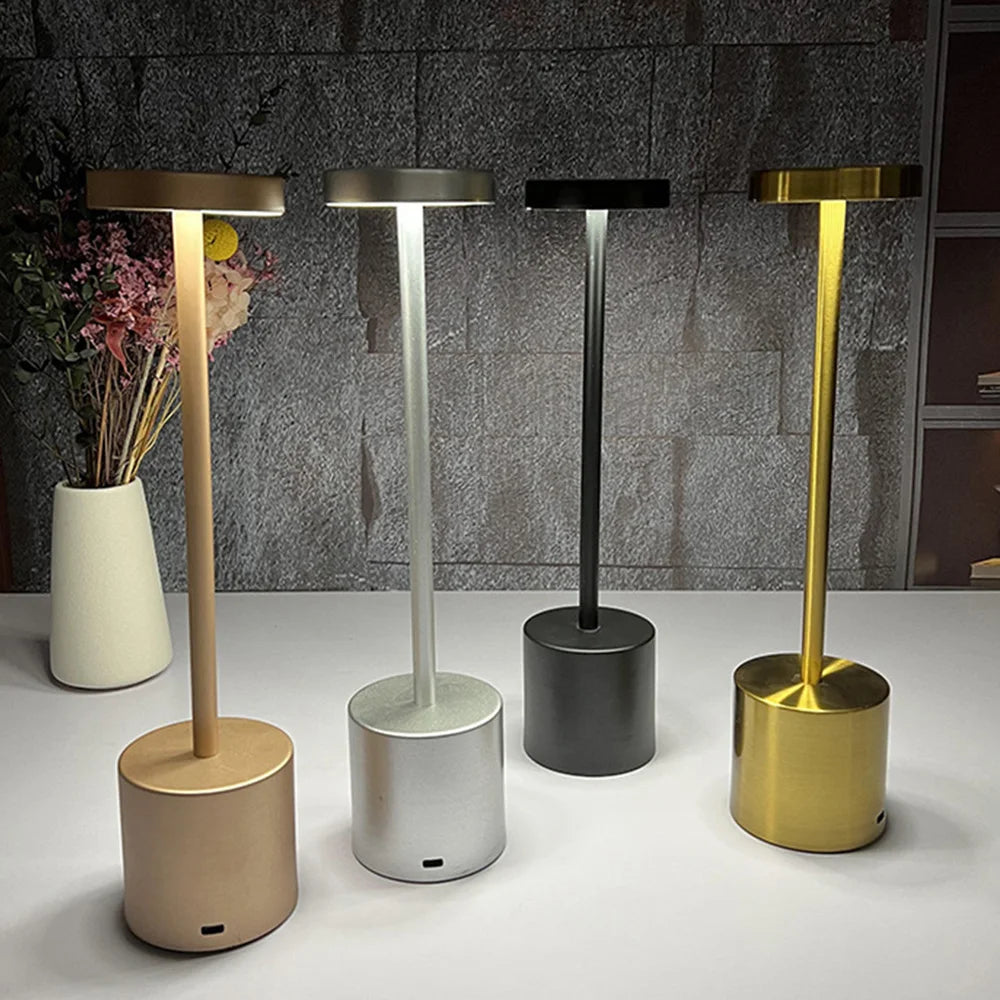 LED Metal Desk Lamp – 1800mAh Rechargeable 3-Colour Stepless Dim