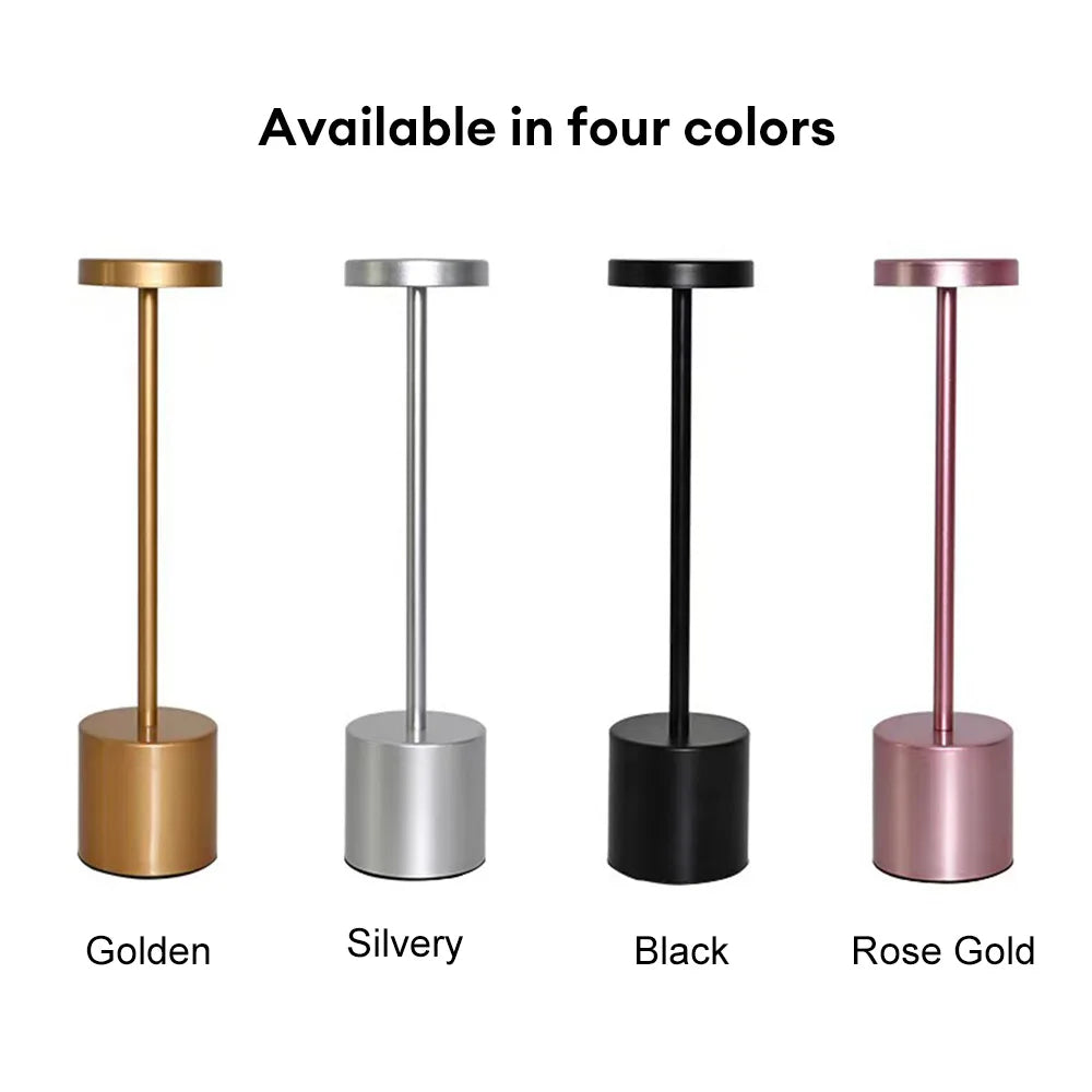LED Metal Desk Lamp – 1800mAh Rechargeable 3-Colour Stepless Dim