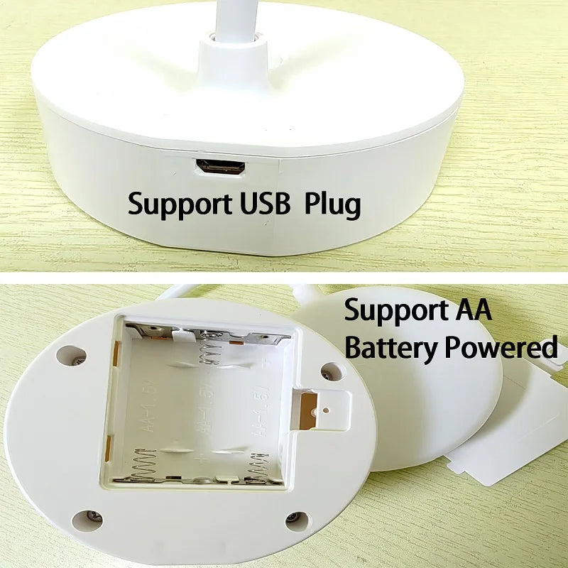 Foldable LED Desk Lamp – 3-Level Dimmable USB Rechargeable Light