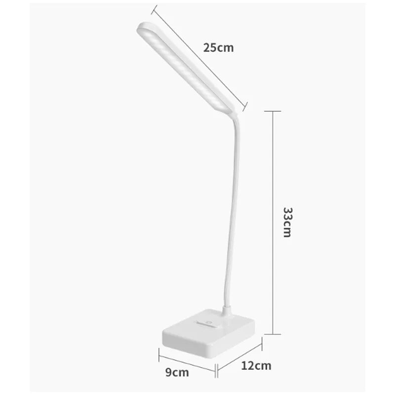 Foldable LED Desk Lamp – 3-Level Dimmable USB Rechargeable