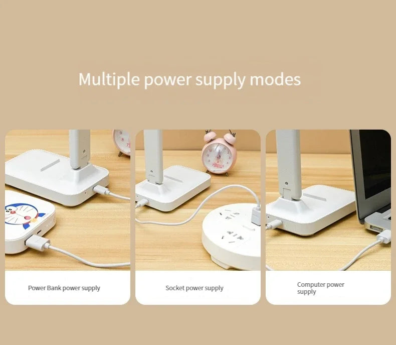 Foldable LED Desk Lamp – Stepless Dimmable USB Rechargeable Touch
