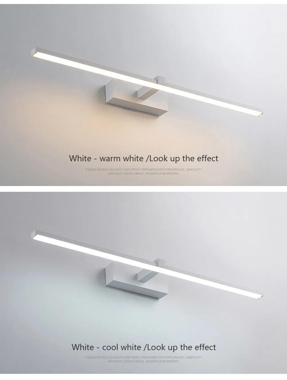 LED Bathroom Vanity Lamp – Touch Switch Black White