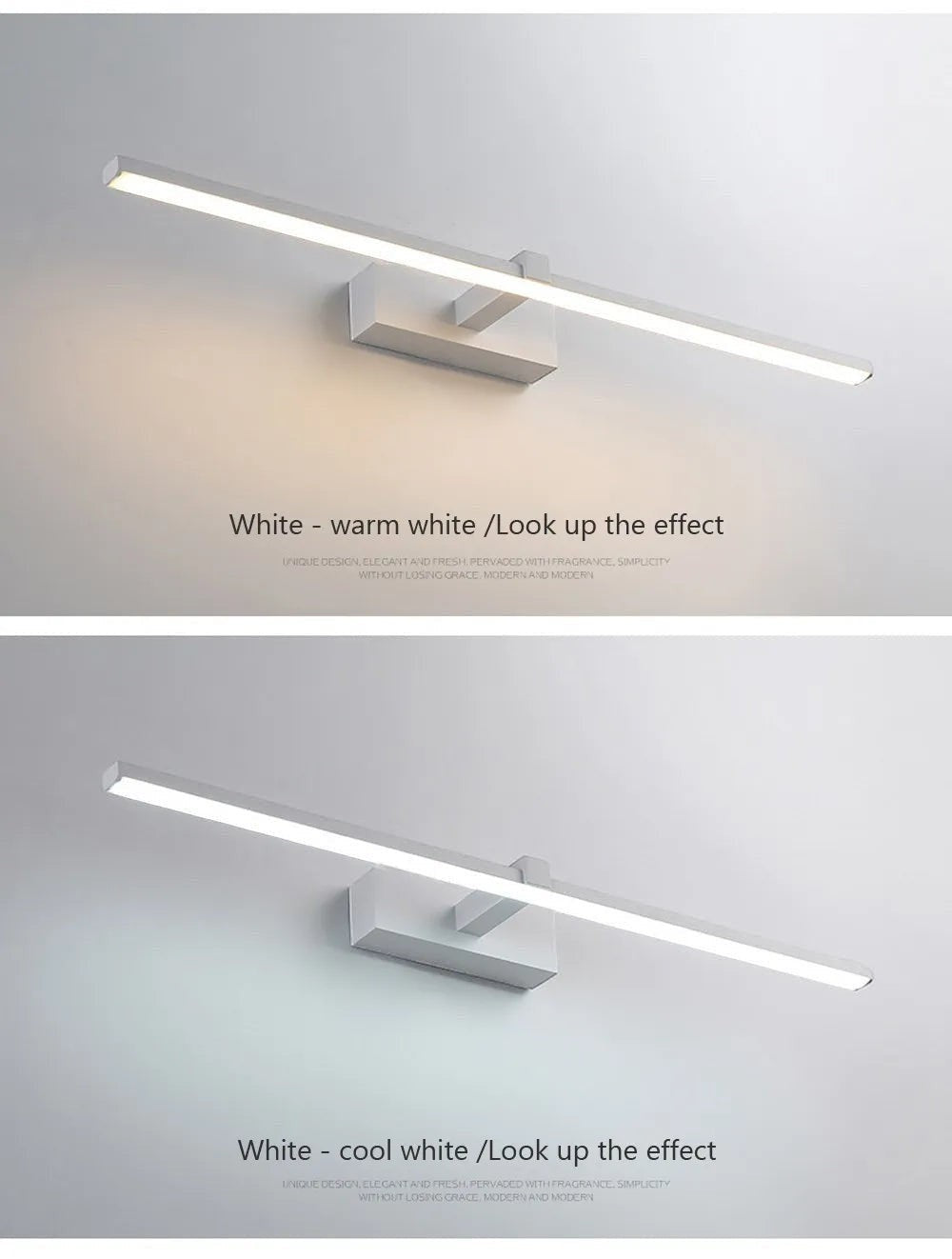 LED Bathroom Vanity Lamp – Touch Switch Black White