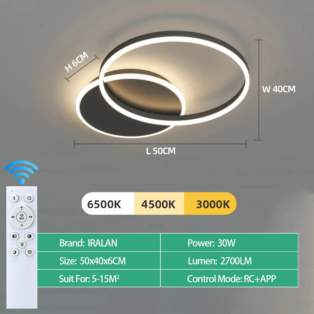 Dimmable LED Ceiling Lamp – Remote Control 5 Sizes