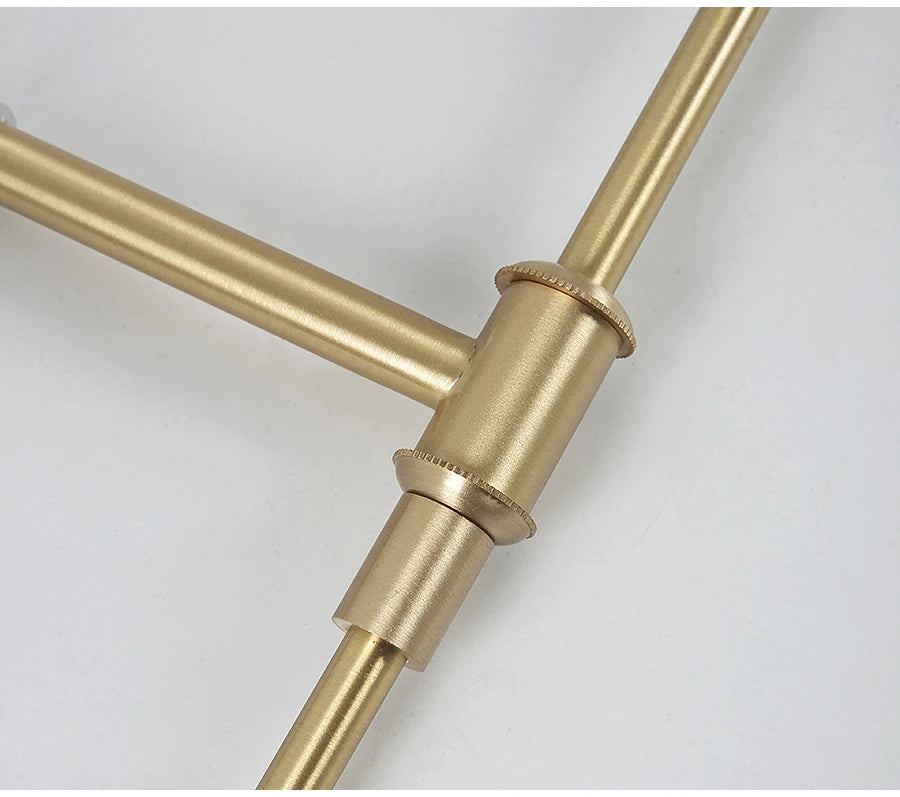 Retro Copper Wall Lamp – Fabric Shade Gold White