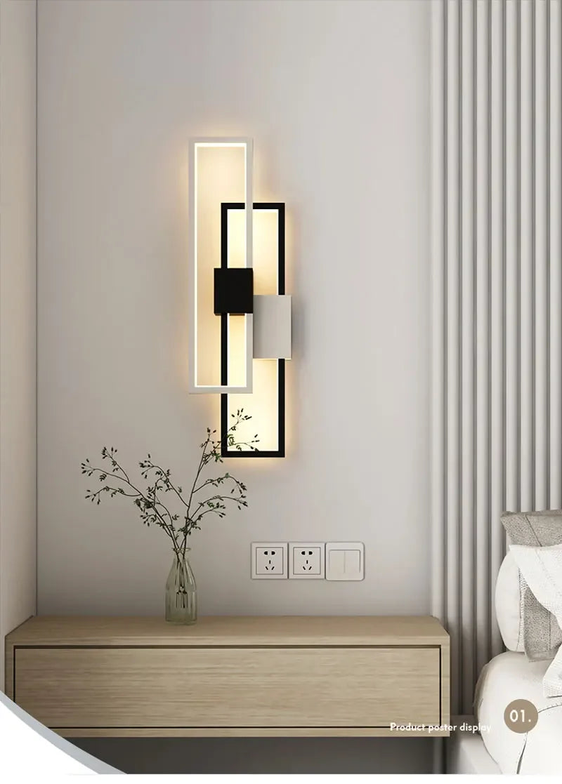 Modern LED Wall Lamp – Black, Gold or White