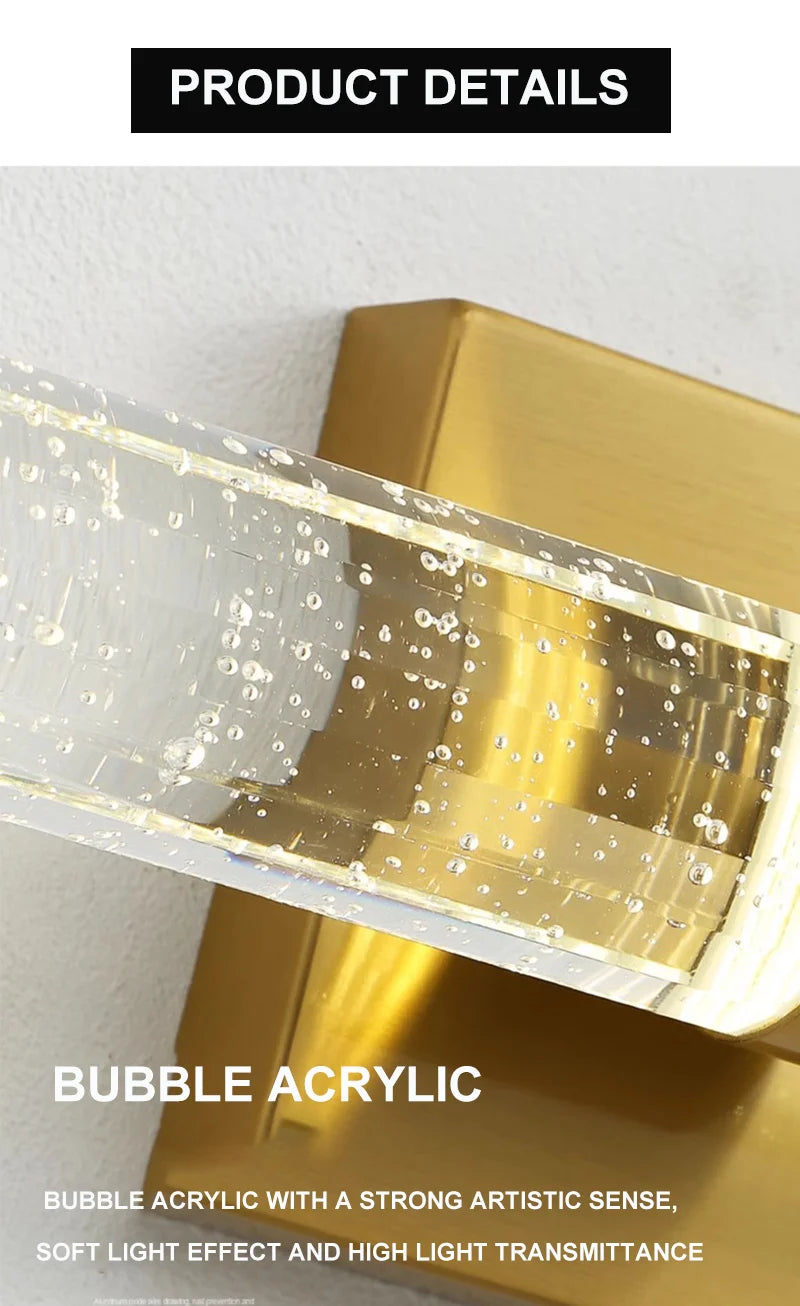 Marble LED Wall Lamp 12W – Gold & Natural Marble