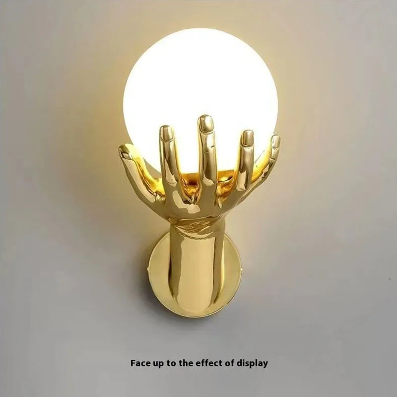 Gold LED Bedside Wall Lamp – Frosted Glass