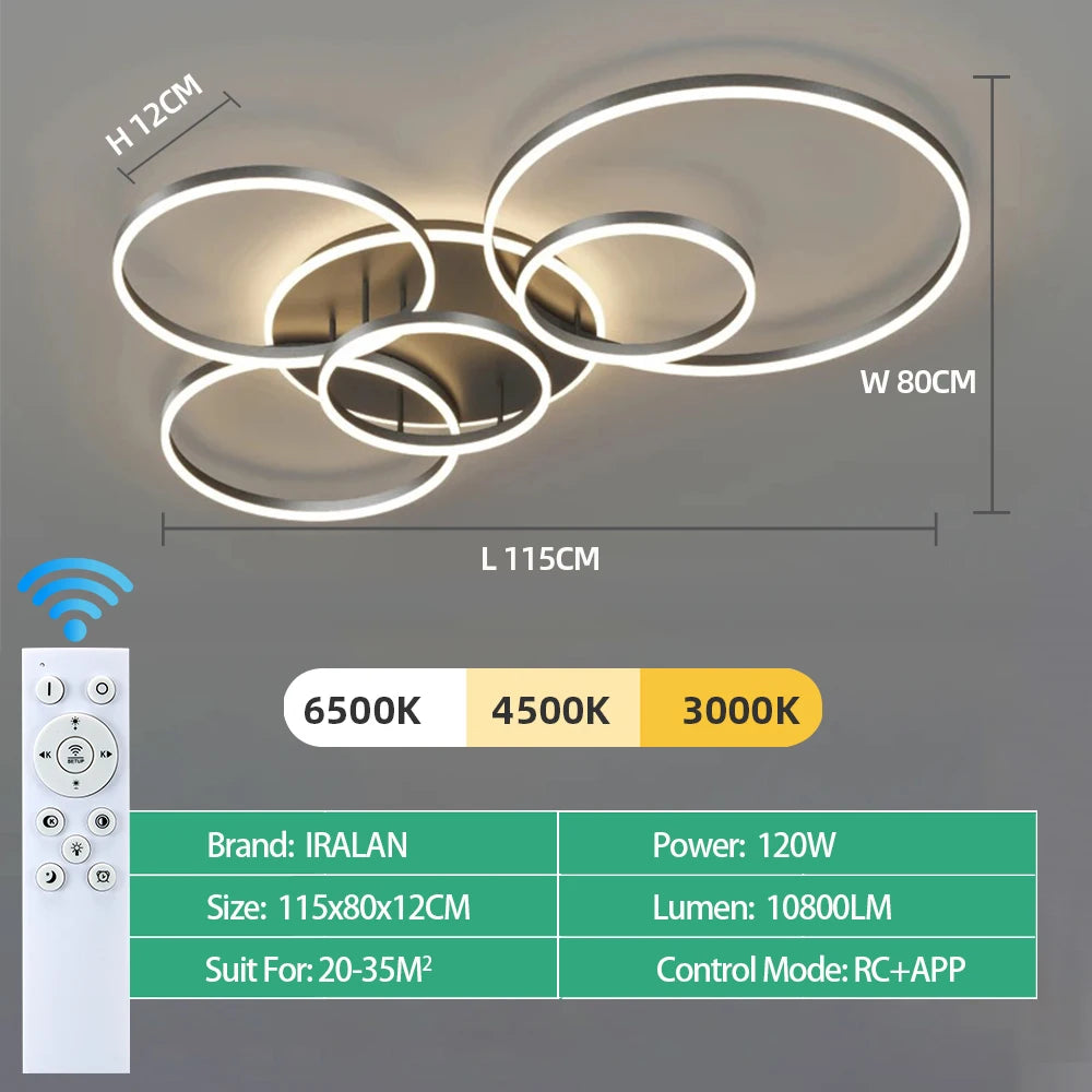 Dimmable LED Ceiling Lamp – Remote Control 5 Sizes