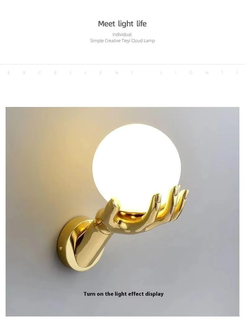 Gold LED Bedside Wall Lamp – Frosted Glass