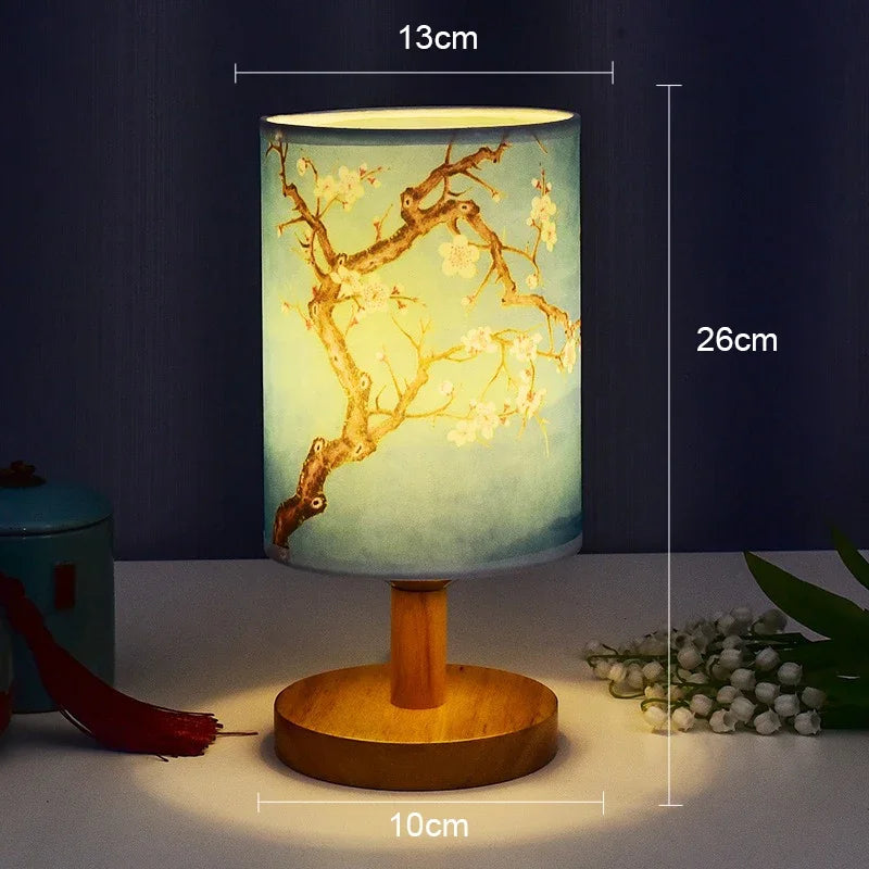 LED Square Fabric Table Lamp – Dimmable Touch Bedside Light
