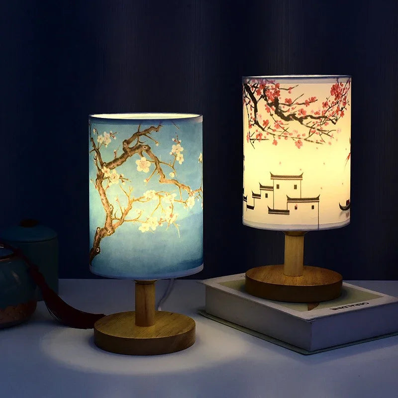 LED Square Fabric Table Lamp – Dimmable Touch Bedside Light