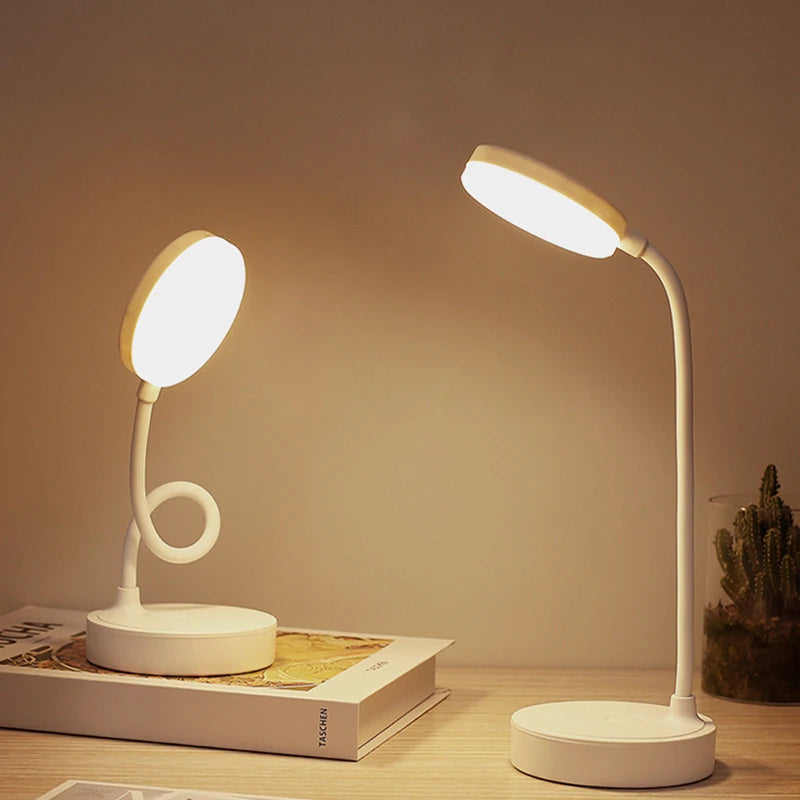 Foldable LED Desk Lamp – 3-Level Dimmable USB Rechargeable Light