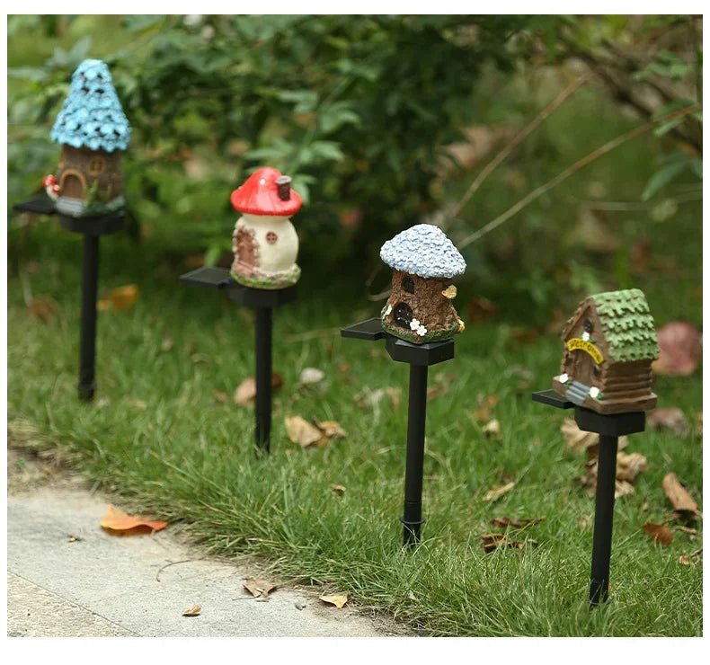 New LED Cartoon Creative Mushroom Lamp Outdoor Waterproof Atmosphere Decorative Floor Plug in Light Solar Garden Landscape Light