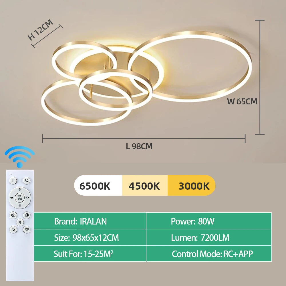 Dimmable LED Ceiling Lamp – Remote Control 5 Sizes