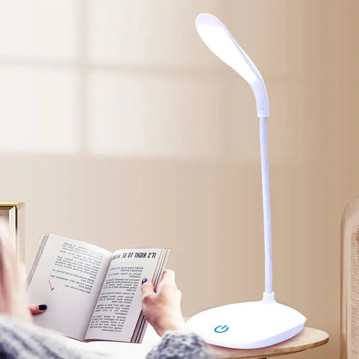 Flexible LED Reading Desk Lamp – USB Rechargeable 3-Level Touch