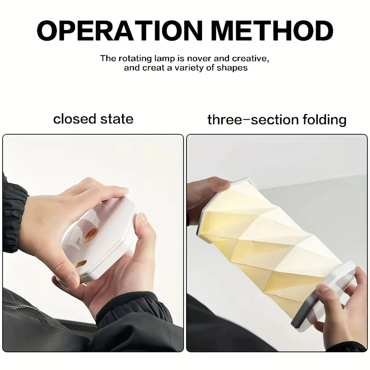 Foldable Origami LED Table Lamp – USB-C Rechargeable Touch Dim