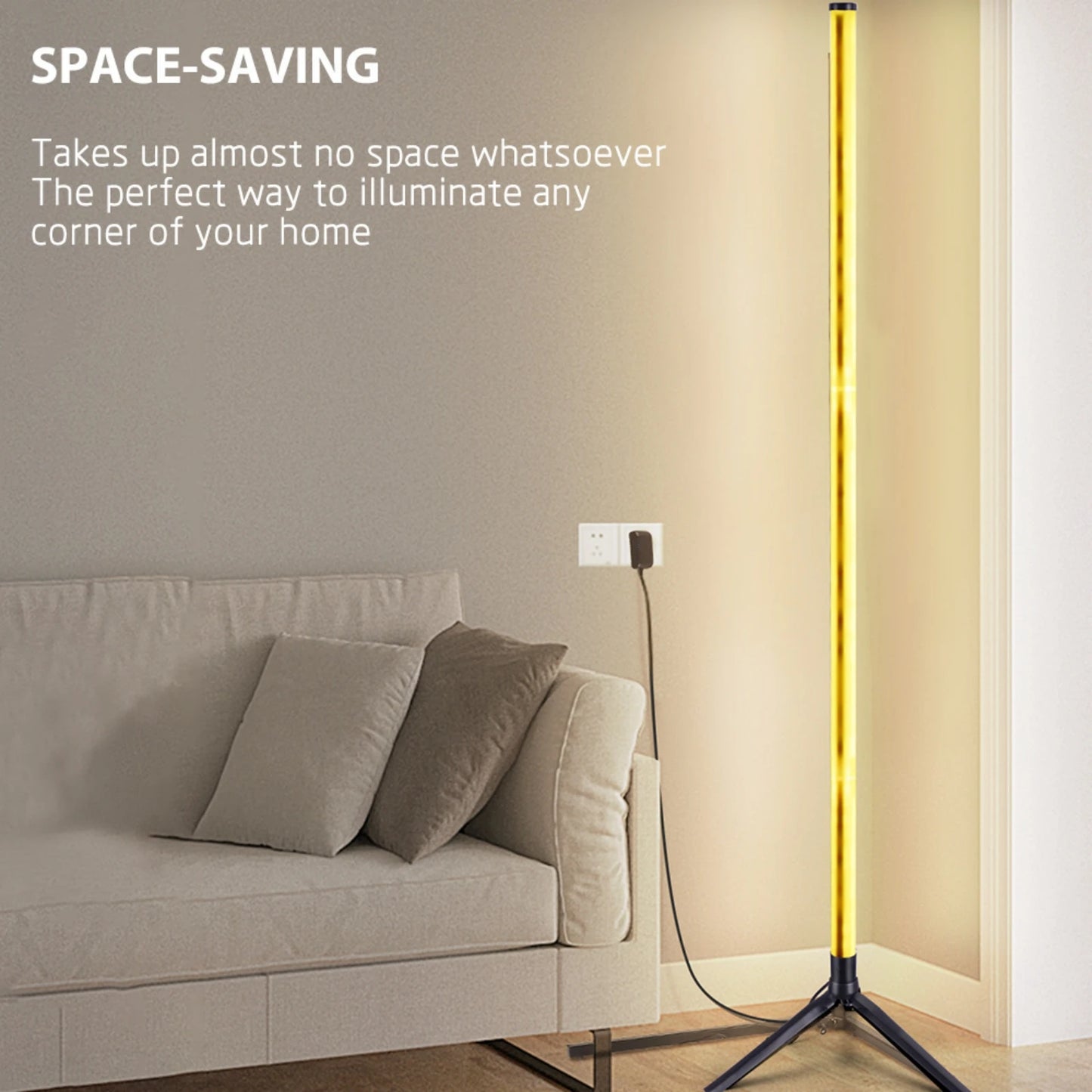 360° Dimmable Floor Lamp 103cm RGB USB Lights For Gaming Living Room Bedroom Corner Light with Bluetooth App & Remote Control