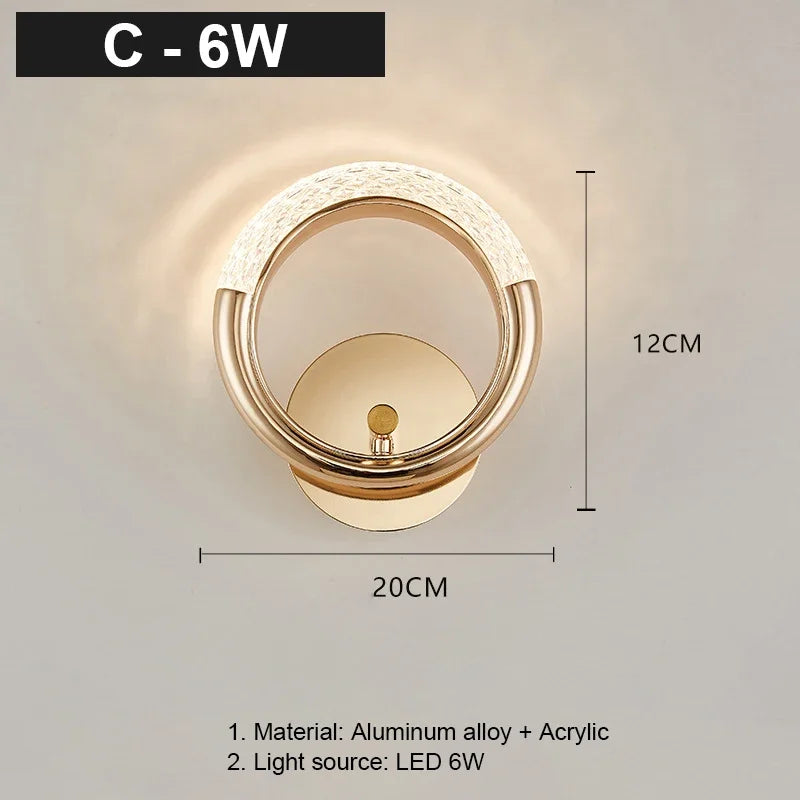 Nordic Gold LED Wall Lamp – 3 Colour Modes