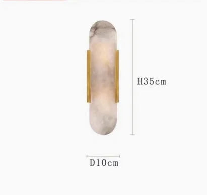 Marble LED Wall Lamp 12W – Gold & Natural Marble