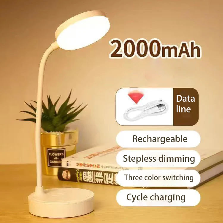 Foldable LED Desk Lamp – 3-Level Dimmable USB Rechargeable Light