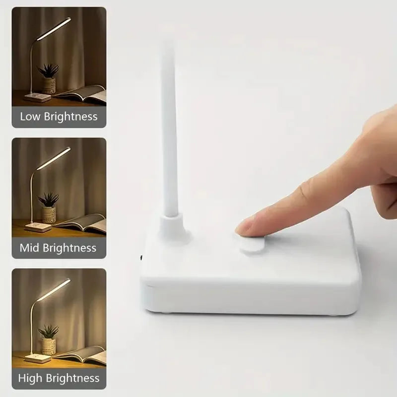 Foldable LED Desk Lamp – 3-Level Dimmable USB Rechargeable
