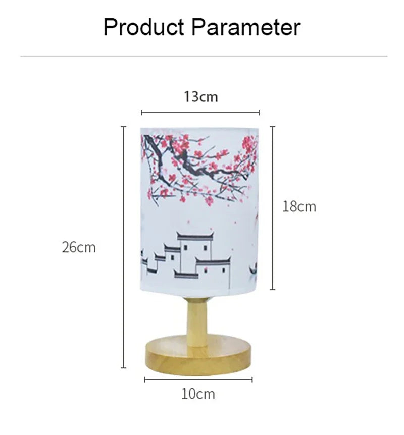 LED Square Fabric Table Lamp – Dimmable Touch Bedside Light