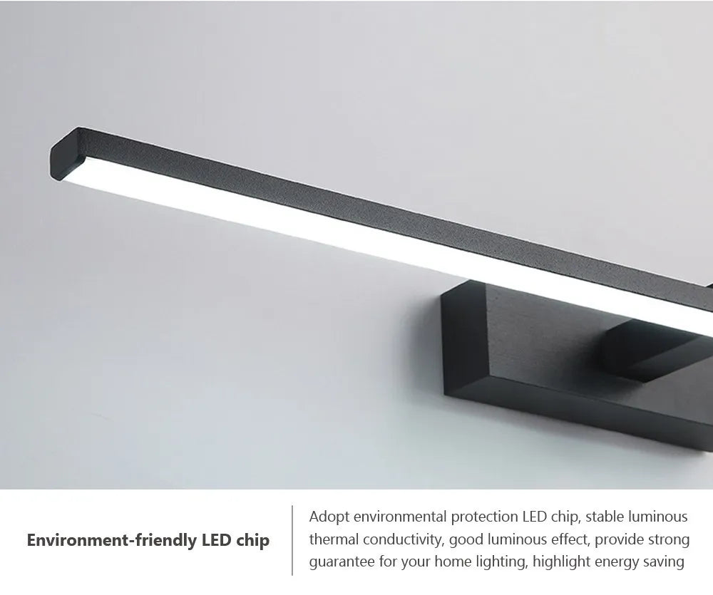 LED Bathroom Vanity Lamp – Touch Switch Black White