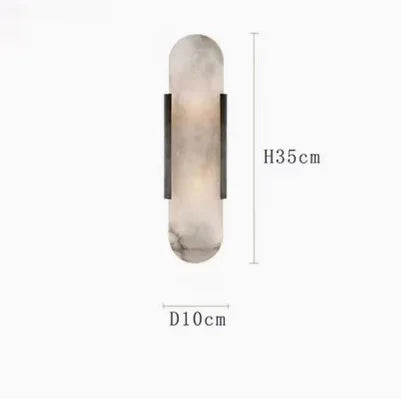 Marble LED Wall Lamp 12W – Gold & Natural Marble