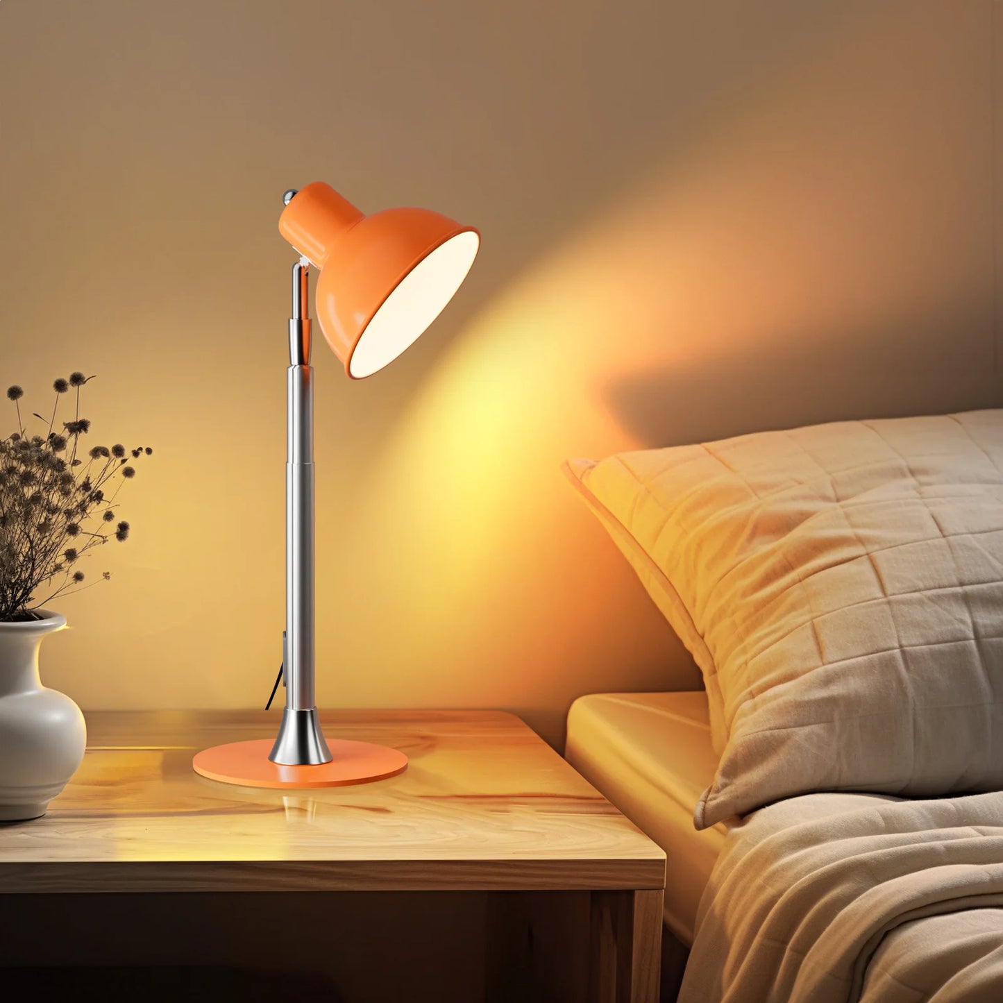 MARPOU Floor Lamp Adjustable with 3 Color Dimmable USB Plug Modern LED Telescopic 145CM Floor Stand Light Living Room Bedroom